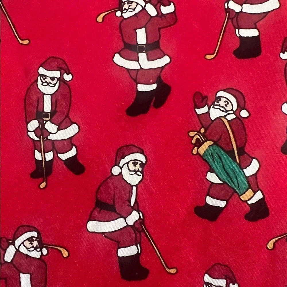 Men’s Christmas Santa tie (Golf theme)